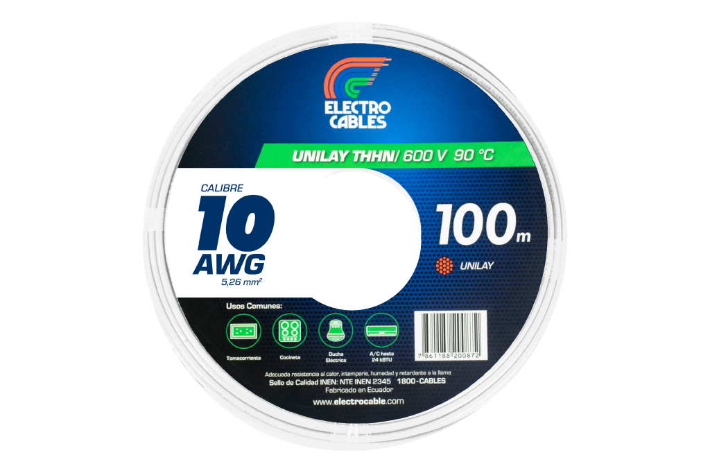 Cable Flexible THHN # 10 UNILAY AWG - 100 m.