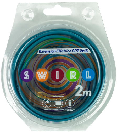Extensión SPT 2x16 SWIRL - 2m. (Caja 12 UND)